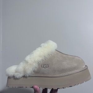 UGG Women's Cream and Tan Shearling Mules
